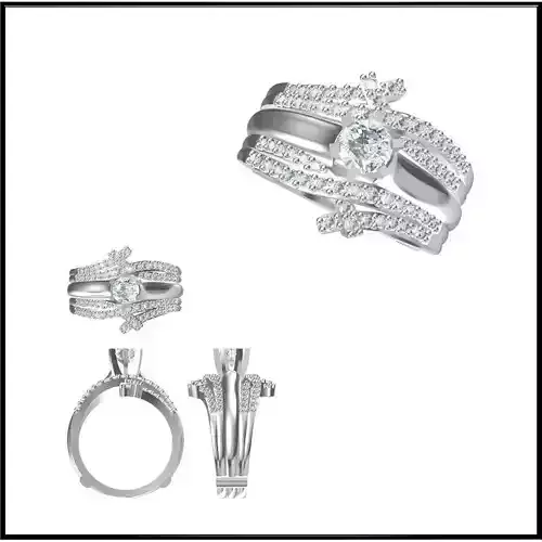 JCD Format Wedding band rings for women cad jewellery design