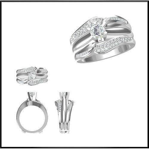 JCD Format Wedding band rings for women cad cam jewelry design 3D print model