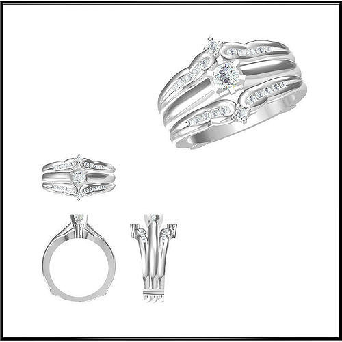 JCD Format Wedding band rings for women 3d jewelry files 3D print model