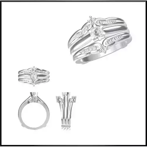JCD Format Wedding band rings for women 3d jewelry files 3D print model