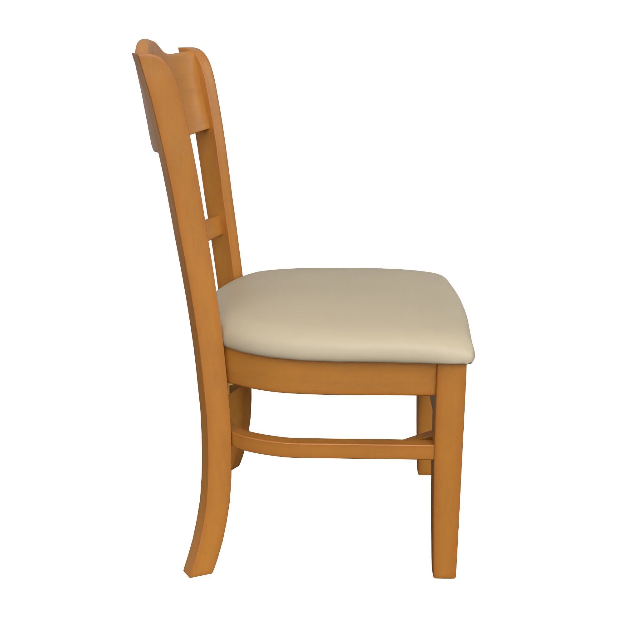 Chair-26 wooden dining chair with seat Low-poly 3D model_3