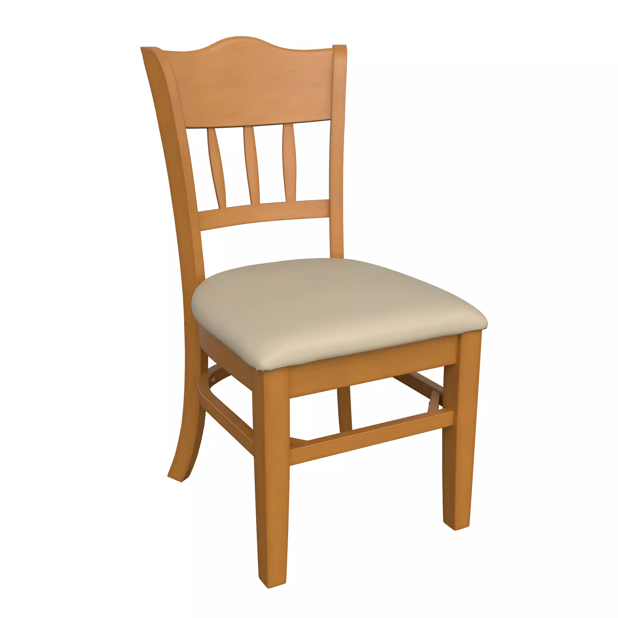 Chair-26 wooden dining chair with seat Low-poly 3D model_0