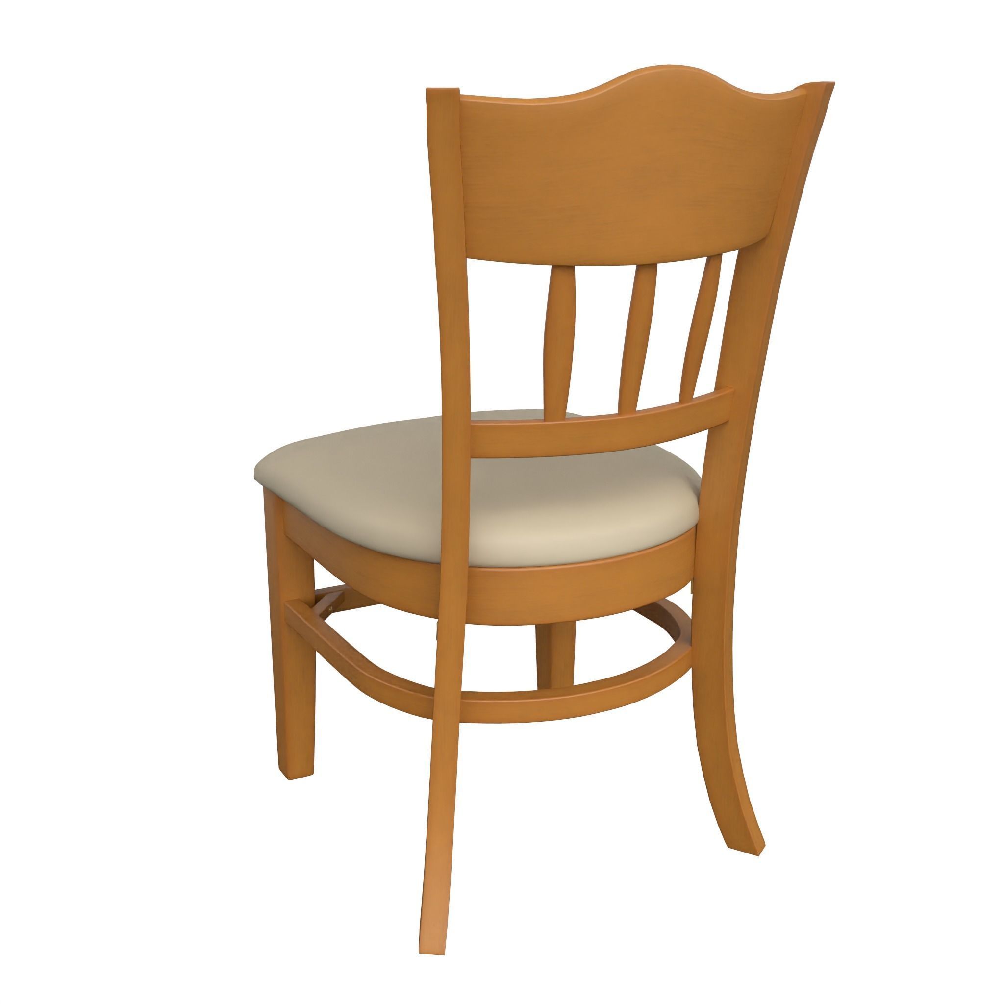 Chair-26 wooden dining chair with seat Low-poly 3D model_6