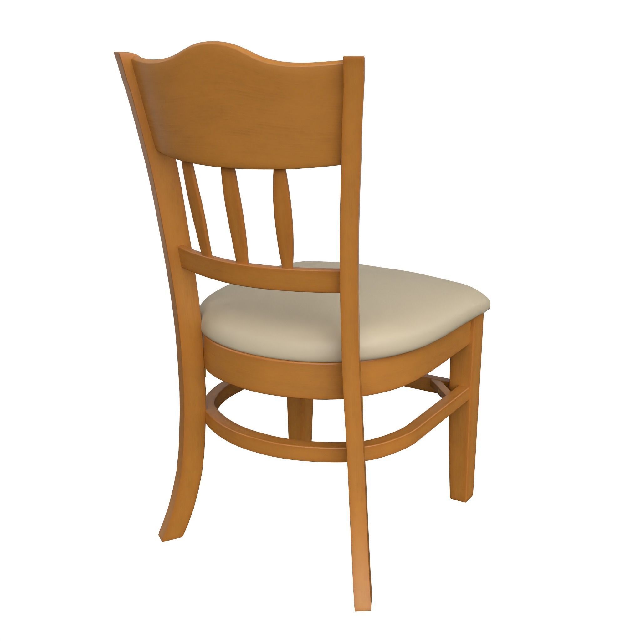 Chair-26 wooden dining chair with seat Low-poly 3D model_5
