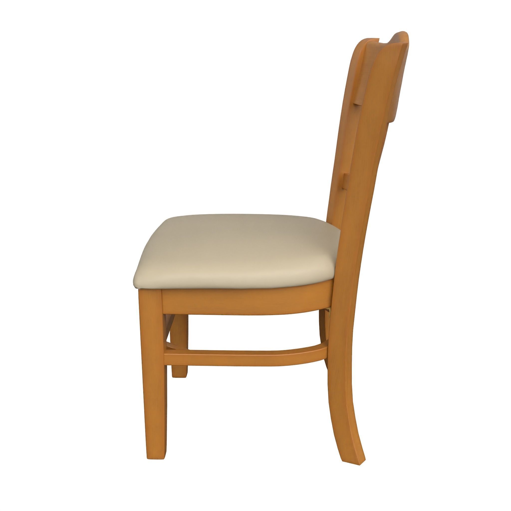 Chair-26 wooden dining chair with seat Low-poly 3D model_8