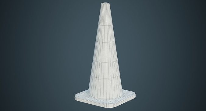 Traffic Cone 4A Low-poly 3D model 6