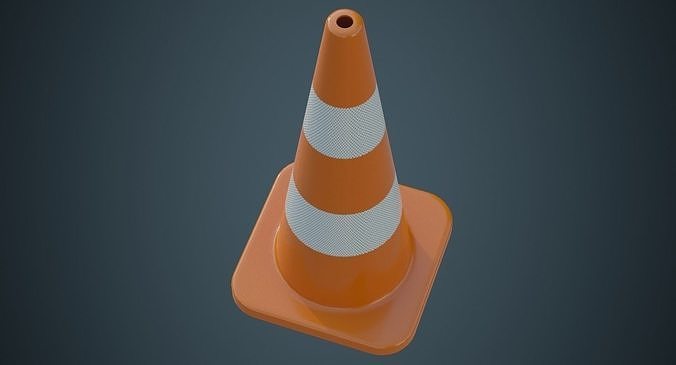 Traffic Cone 4A Low-poly 3D model 3