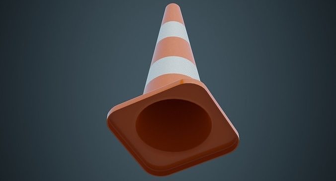 Traffic Cone 4A Low-poly 3D model 5