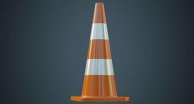 Traffic Cone 4A Low-poly 3D model 4