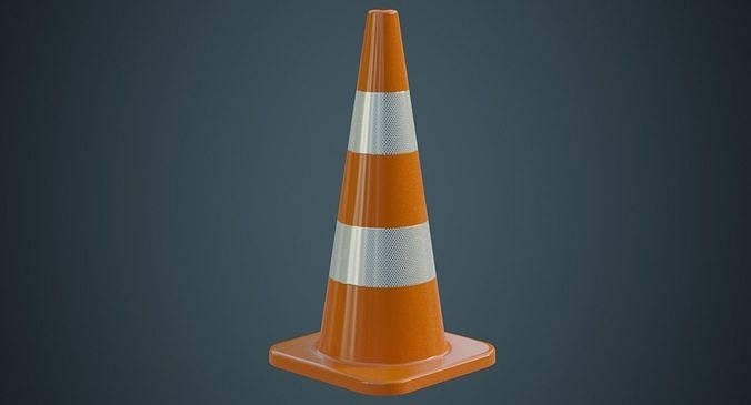 Traffic Cone 4A Low-poly 3D model 2