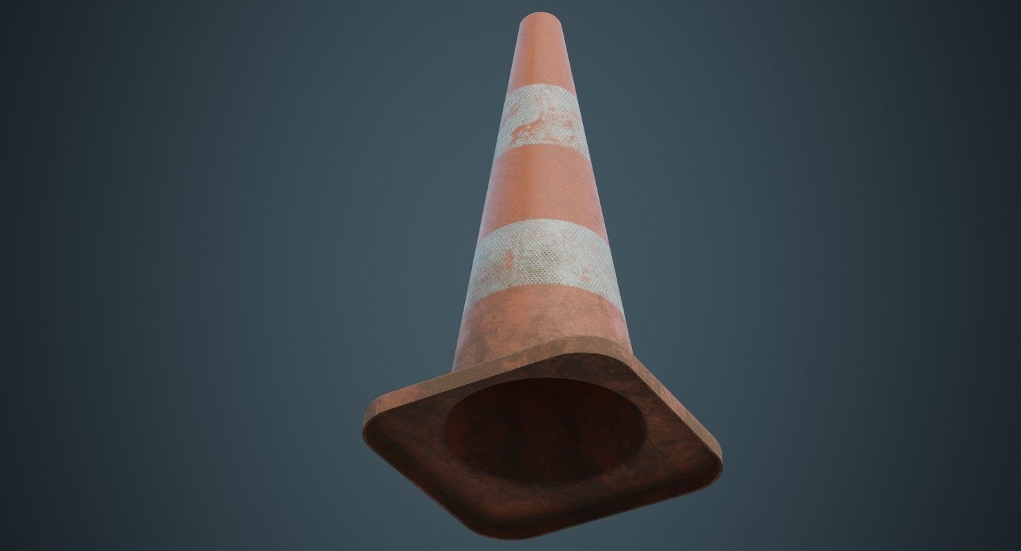 Traffic Cone 4B Low-poly 3D model_4