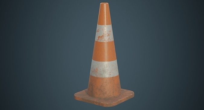 Traffic Cone 4B Low-poly 3D model