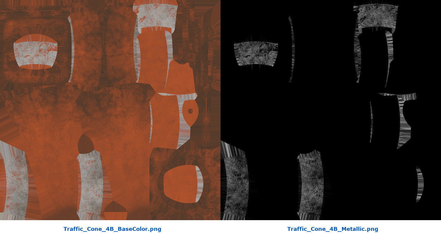 Traffic Cone 4B Low-poly 3D model_8