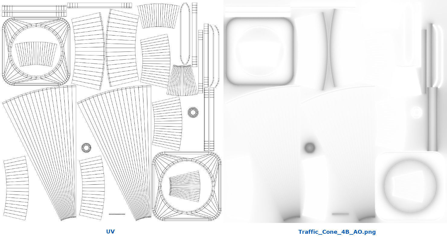 Traffic Cone 4B Low-poly 3D model_7