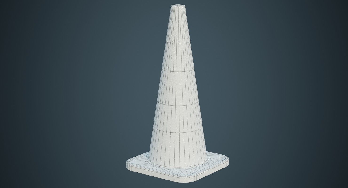 Traffic Cone 4B Low-poly 3D model_5