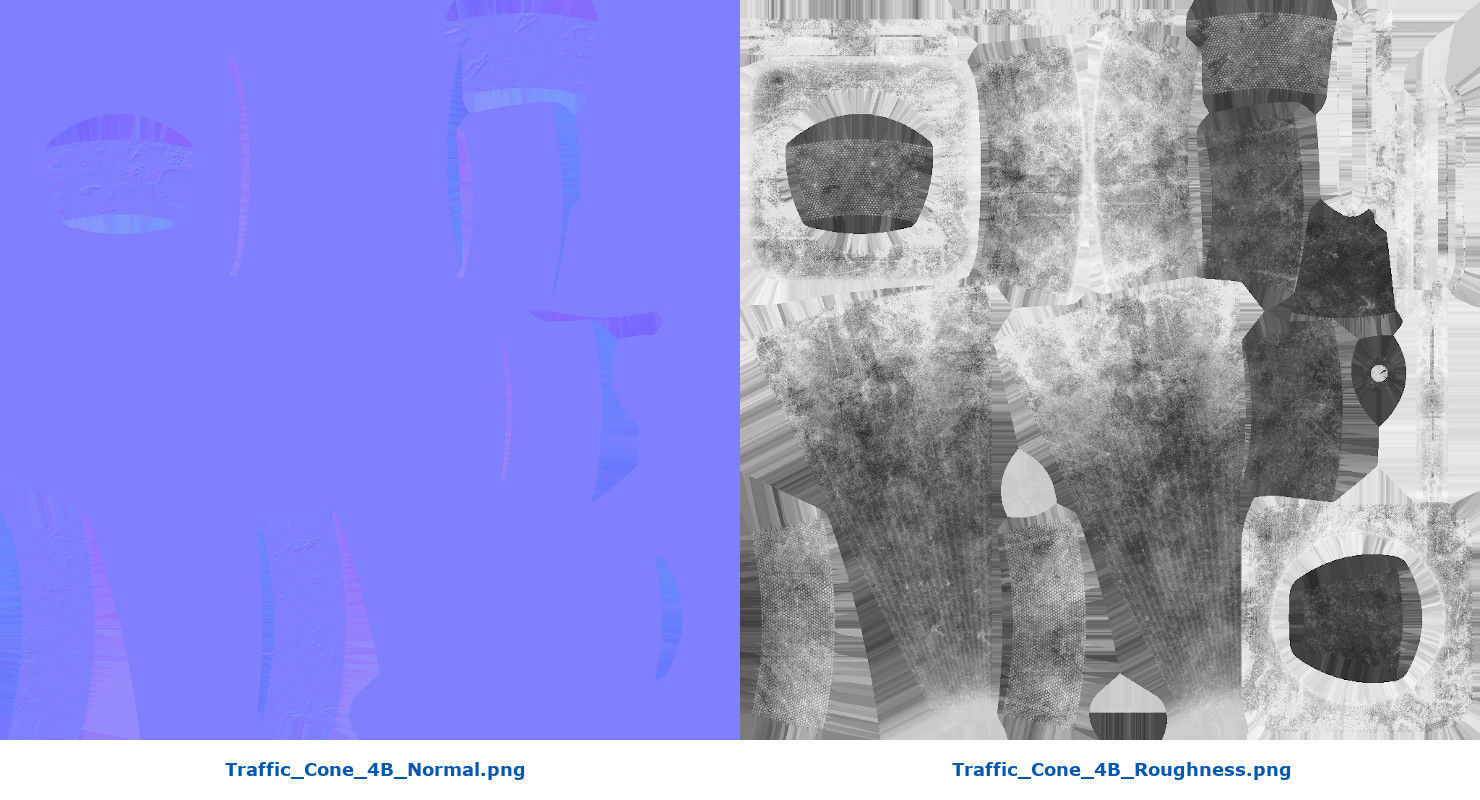 Traffic Cone 4B Low-poly 3D model_9