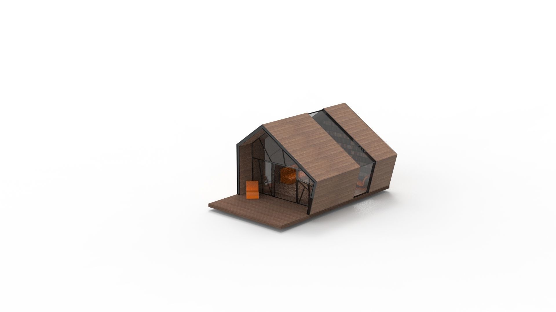 READING HOUSE Low-poly 3D model_2
