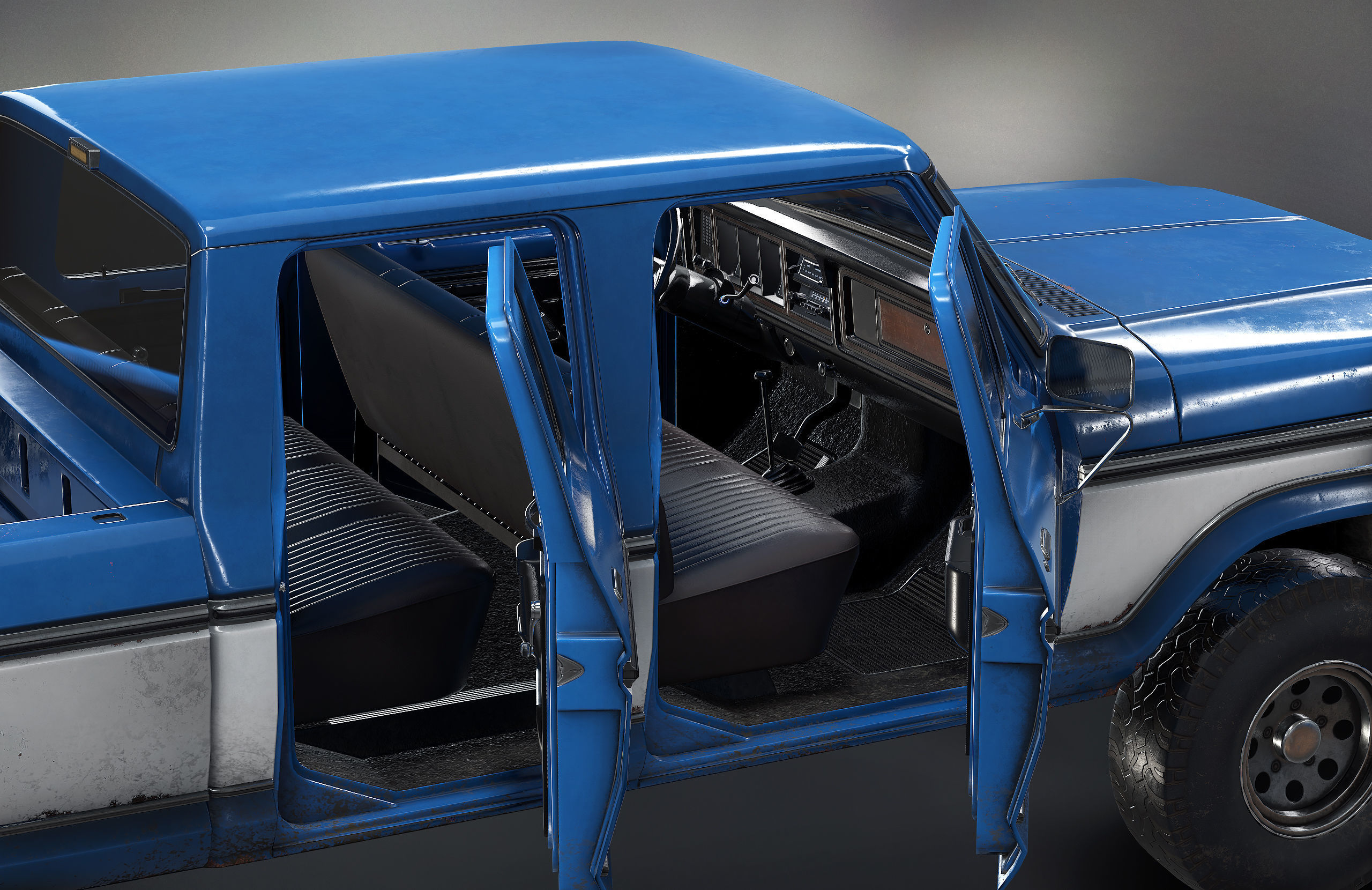 Pickup Truck Low Poly  Low-poly 3D model_2