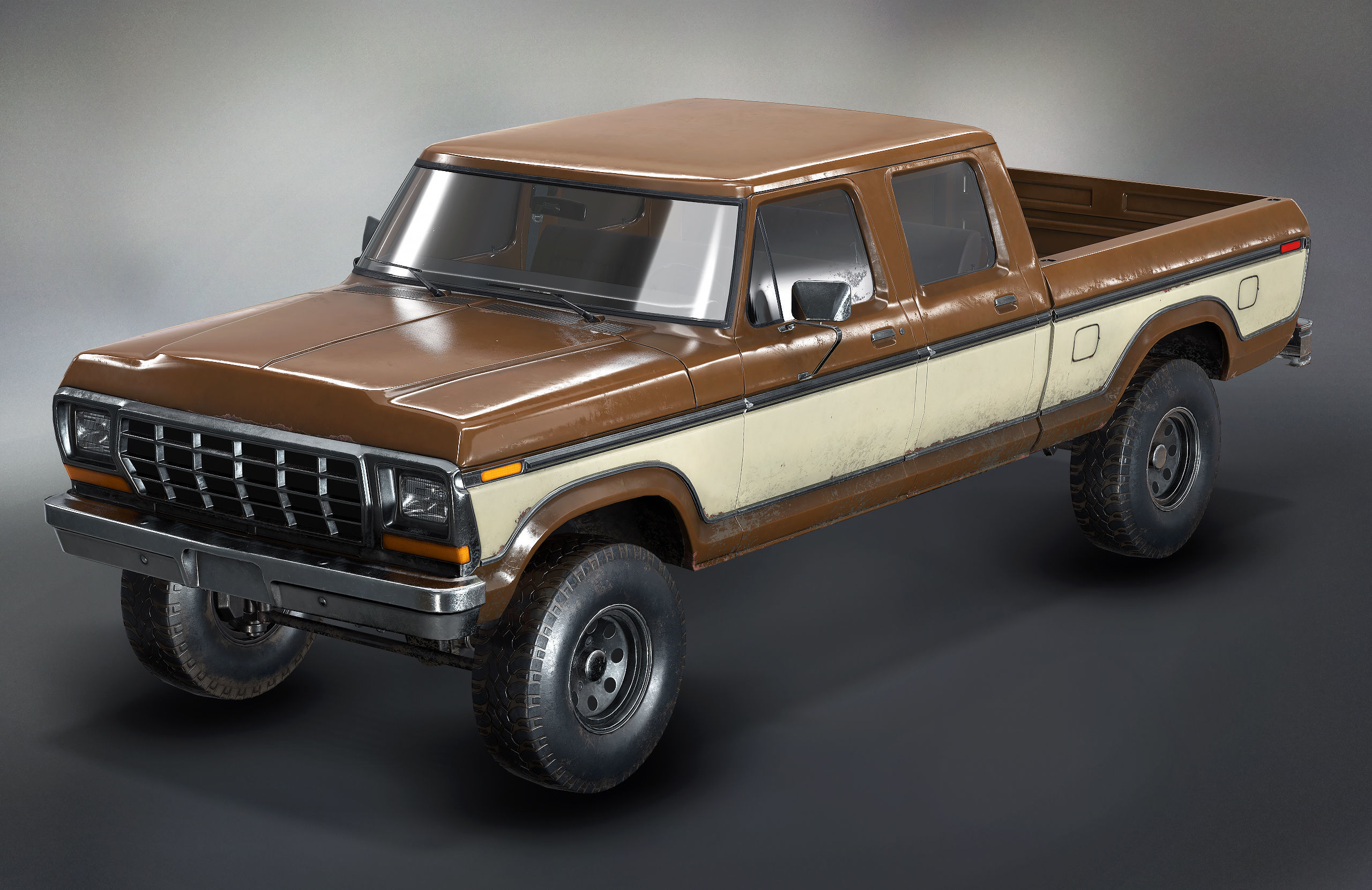 Pickup Truck Low Poly  Low-poly 3D model_7