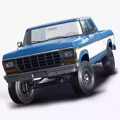 Pickup Truck Low Poly  Low-poly 3D model