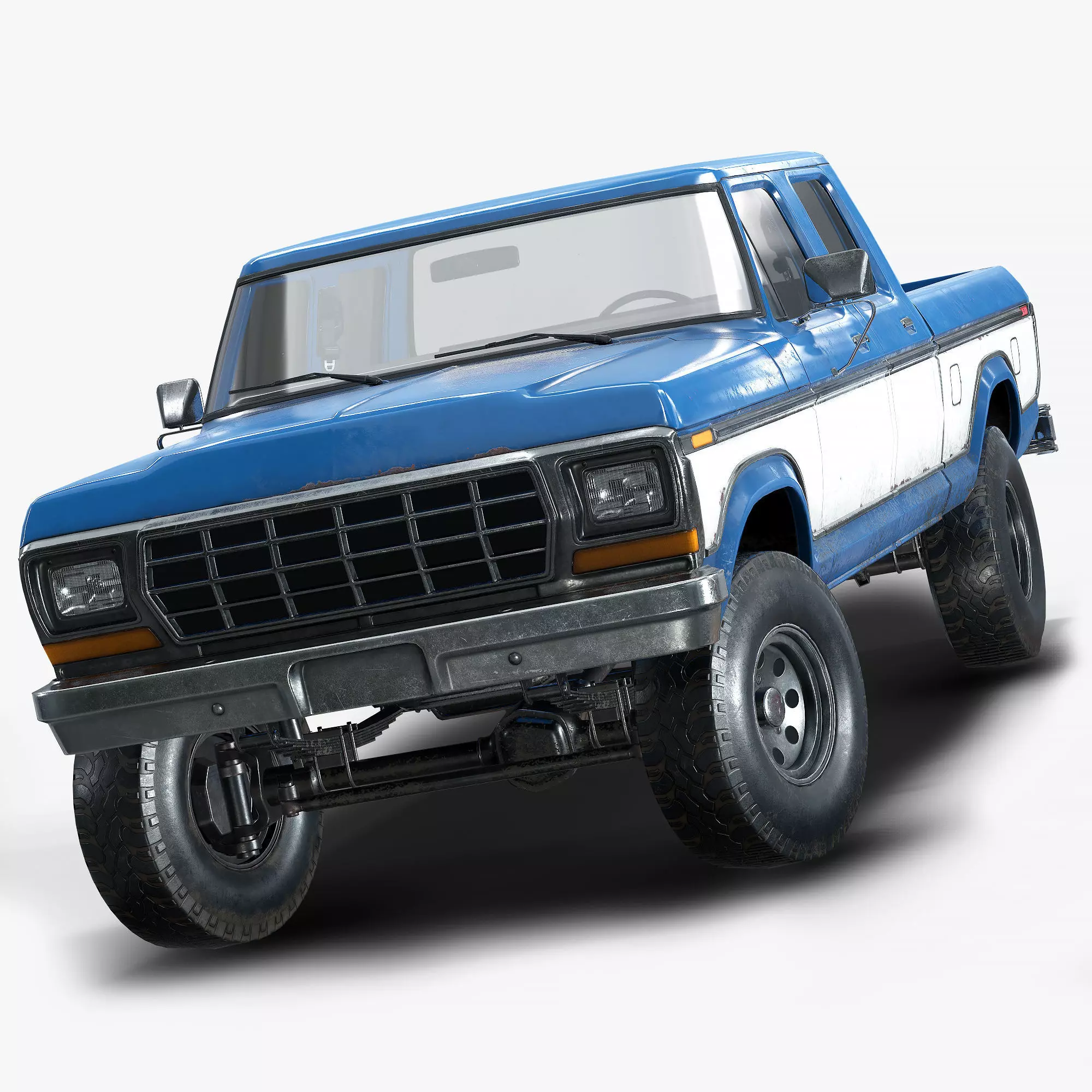 Pickup Truck Low Poly  Low-poly 3D model_0