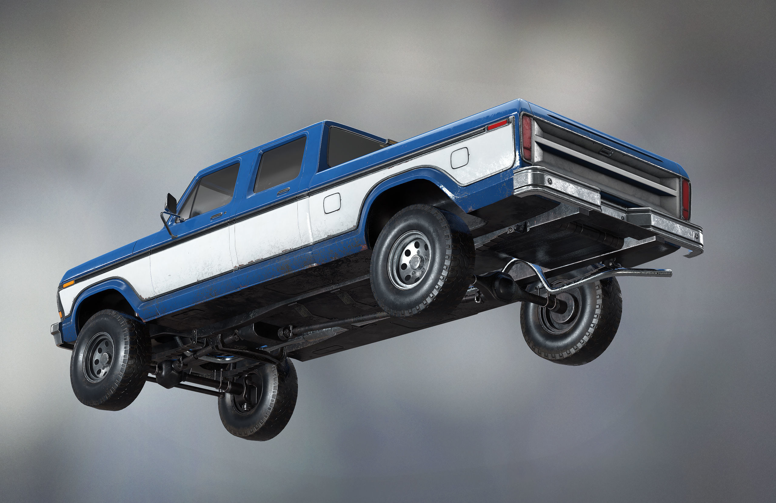 Pickup Truck Low Poly  Low-poly 3D model_11