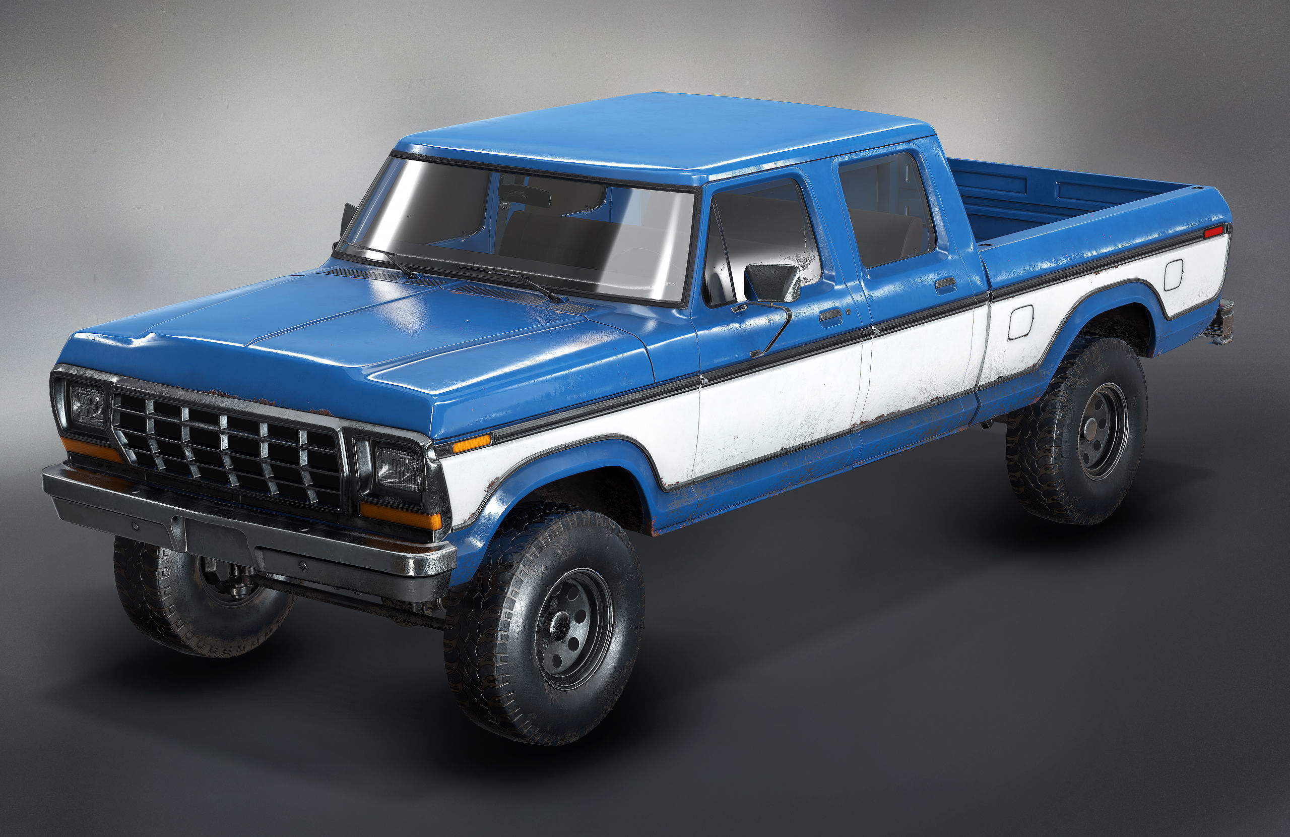 Pickup Truck Low Poly  Low-poly 3D model_1