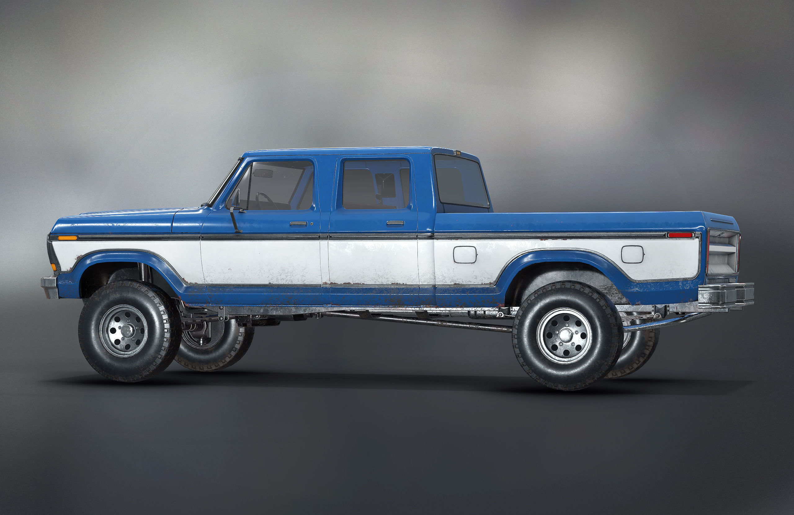 Pickup Truck Low Poly  Low-poly 3D model_10