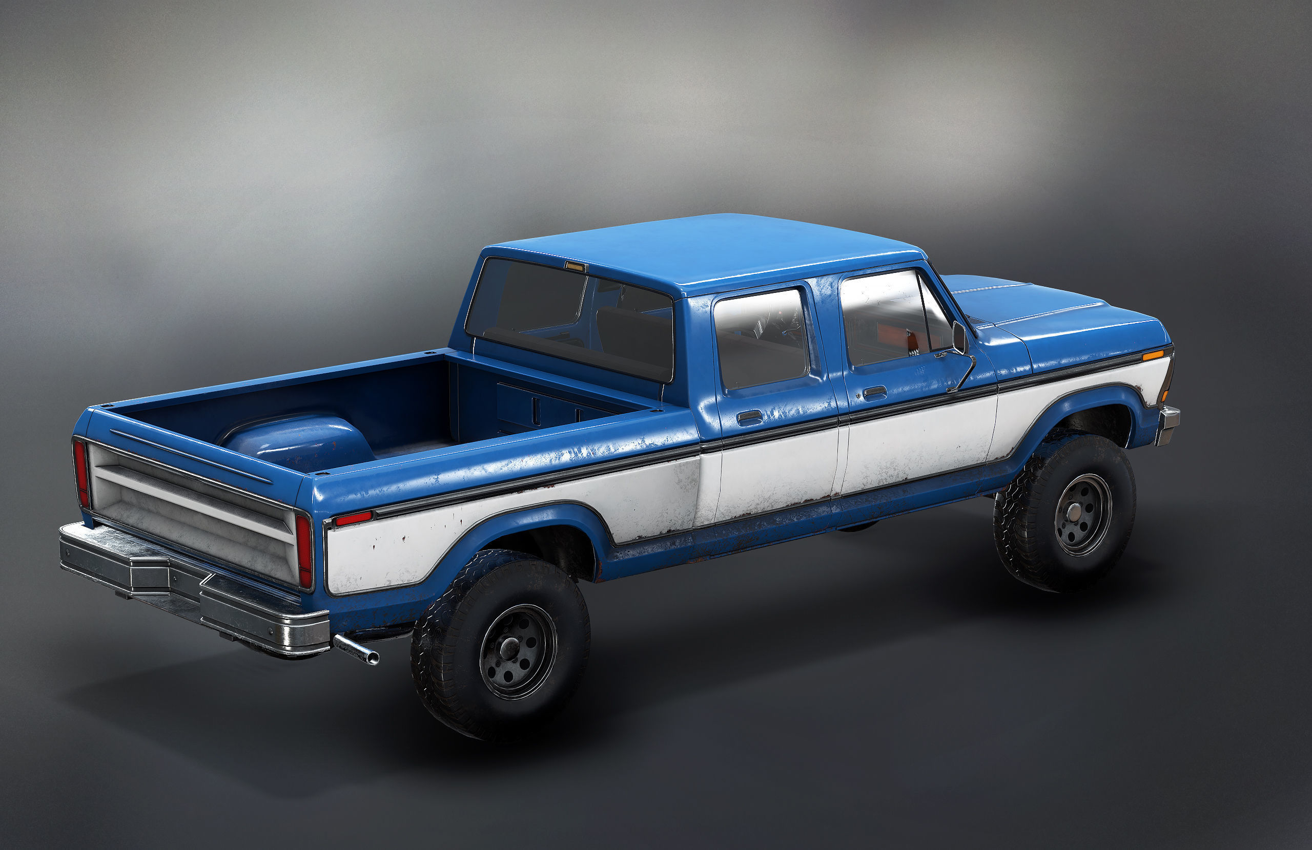 Pickup Truck Low Poly  Low-poly 3D model_13