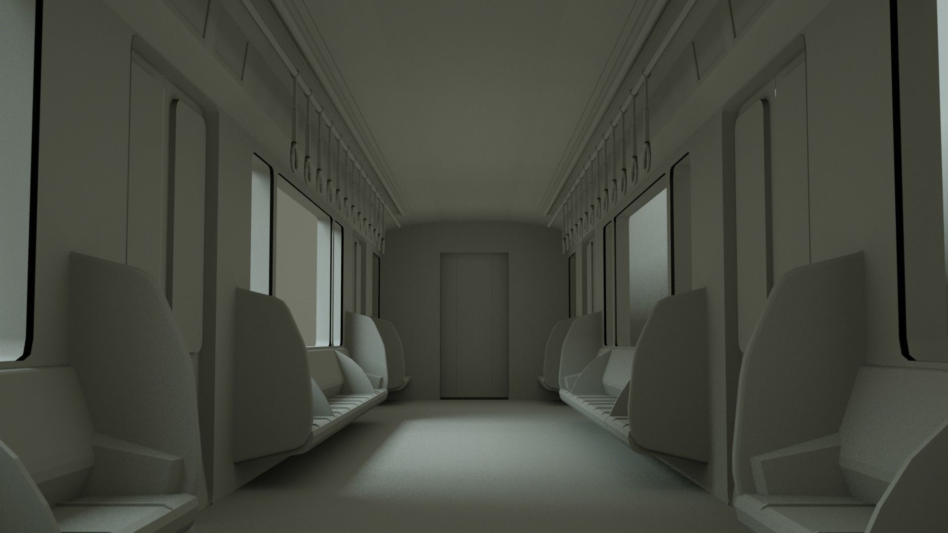 JR 323 Japan Commuter Train 3D Model Untextured Low-poly 3D model_7