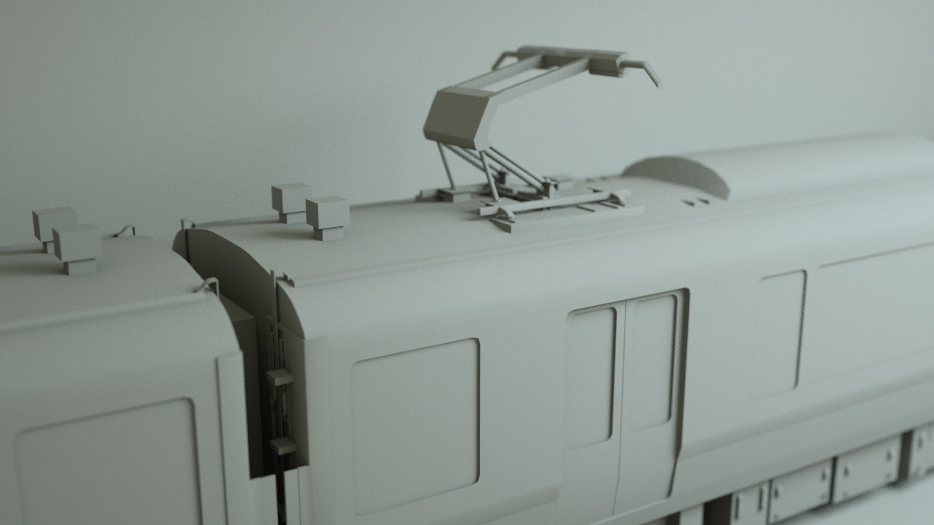 JR 323 Japan Commuter Train 3D Model Untextured Low-poly 3D model_2