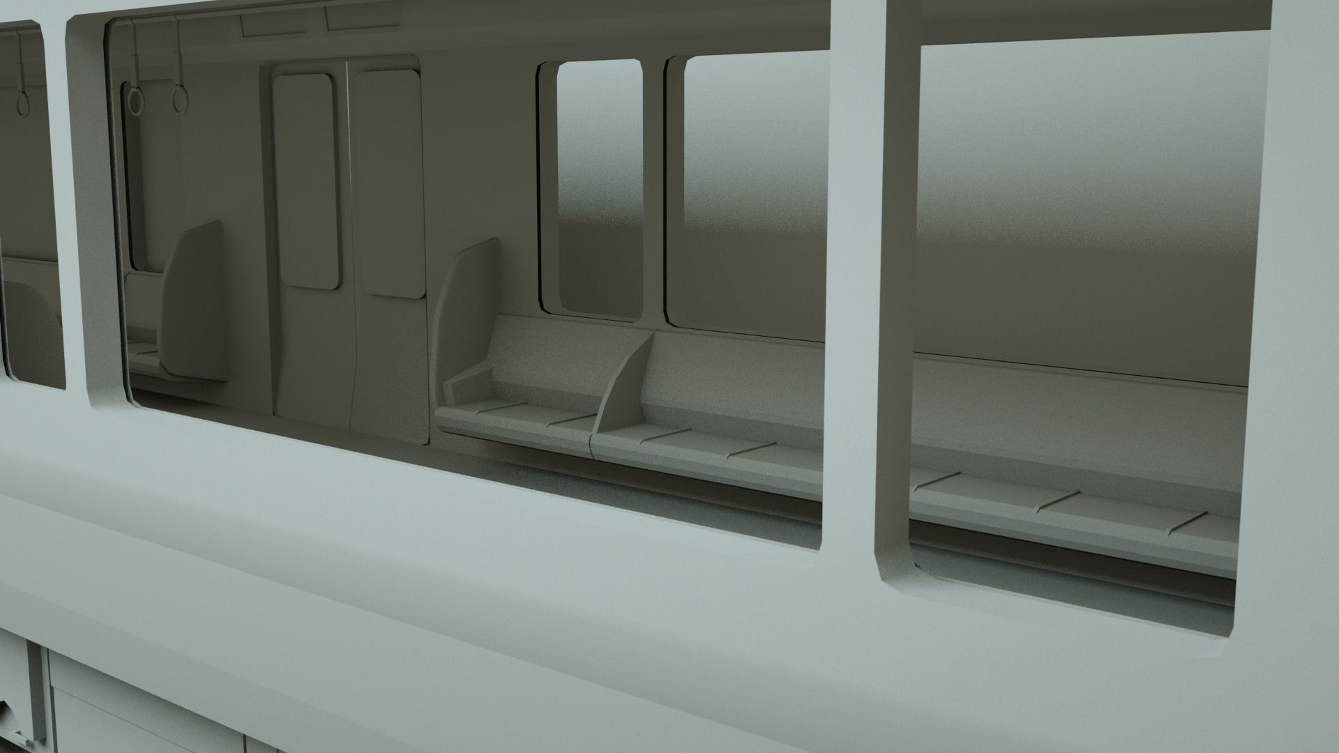 JR 323 Japan Commuter Train 3D Model Untextured Low-poly 3D model_5
