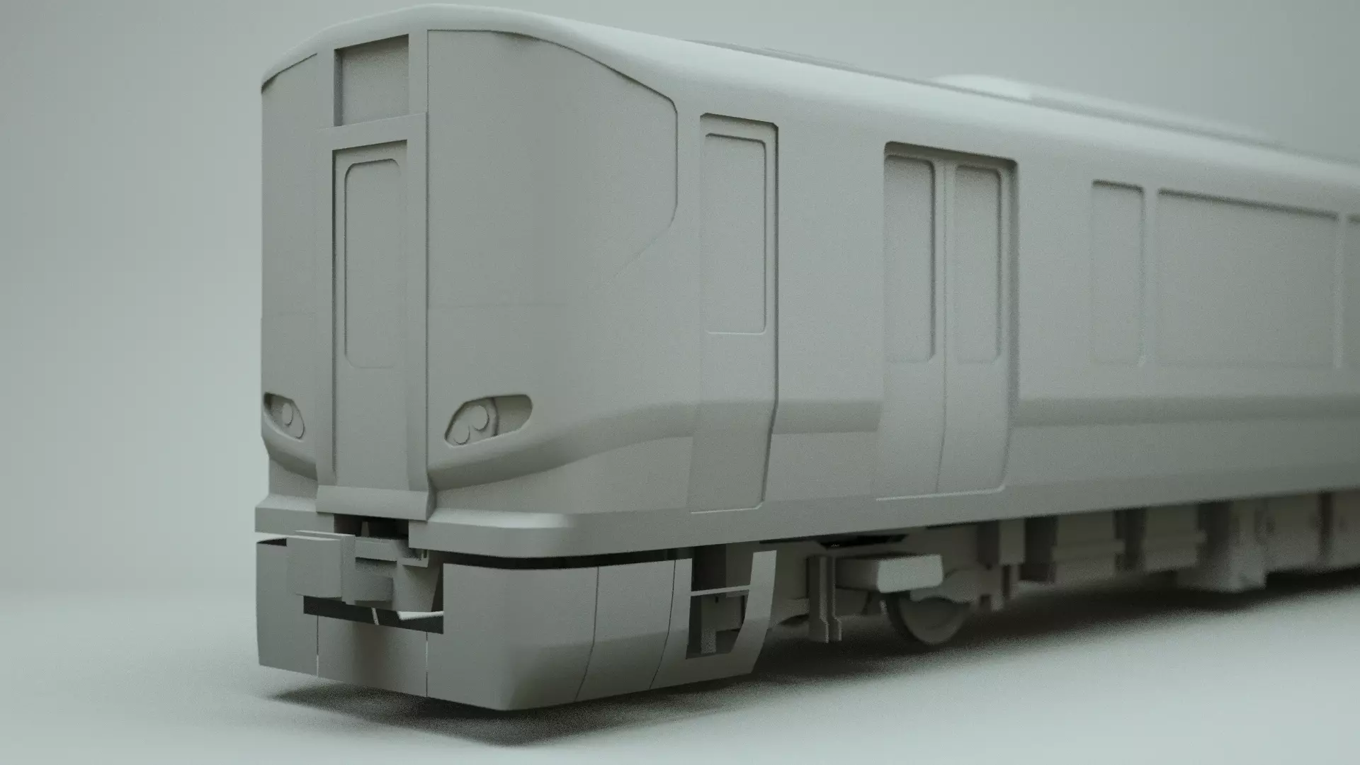 JR 323 Japan Commuter Train 3D Model Untextured Low-poly 3D model_0