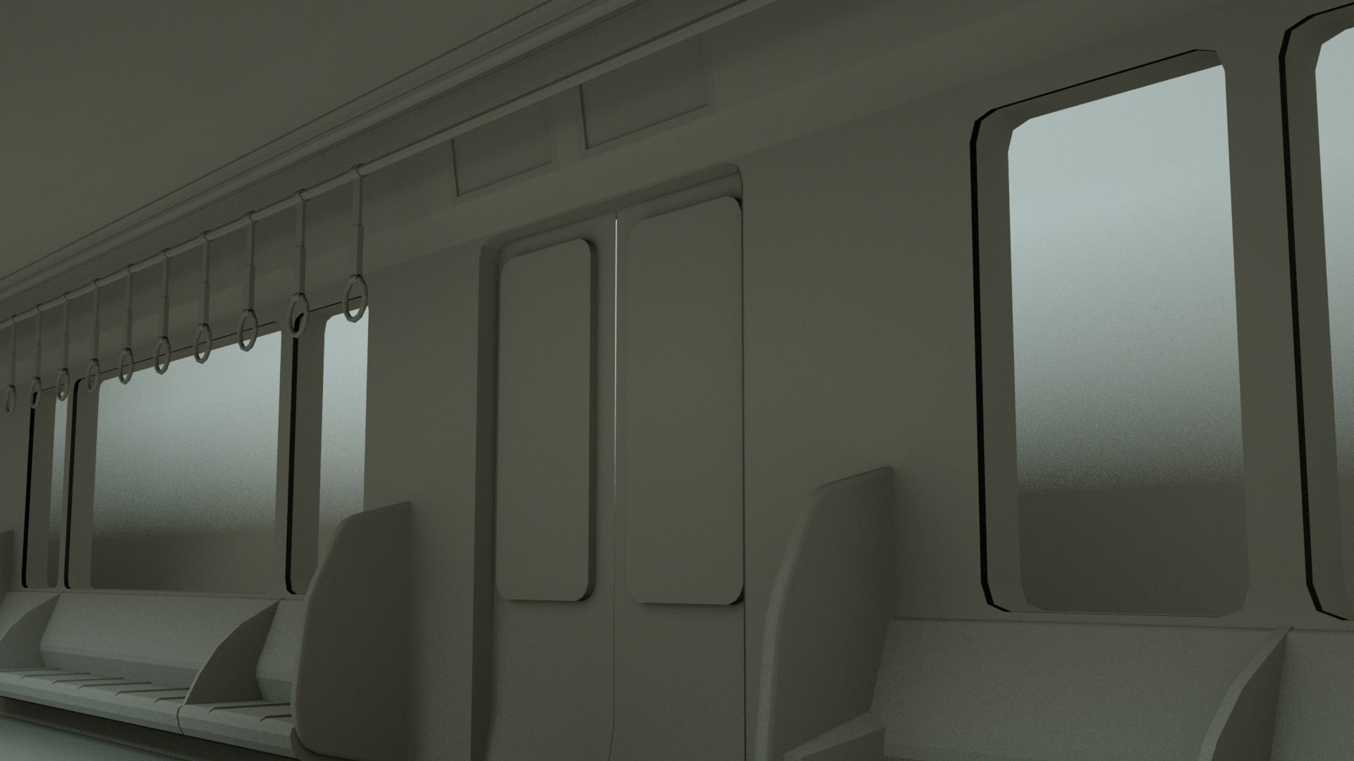 JR 323 Japan Commuter Train 3D Model Untextured Low-poly 3D model_6