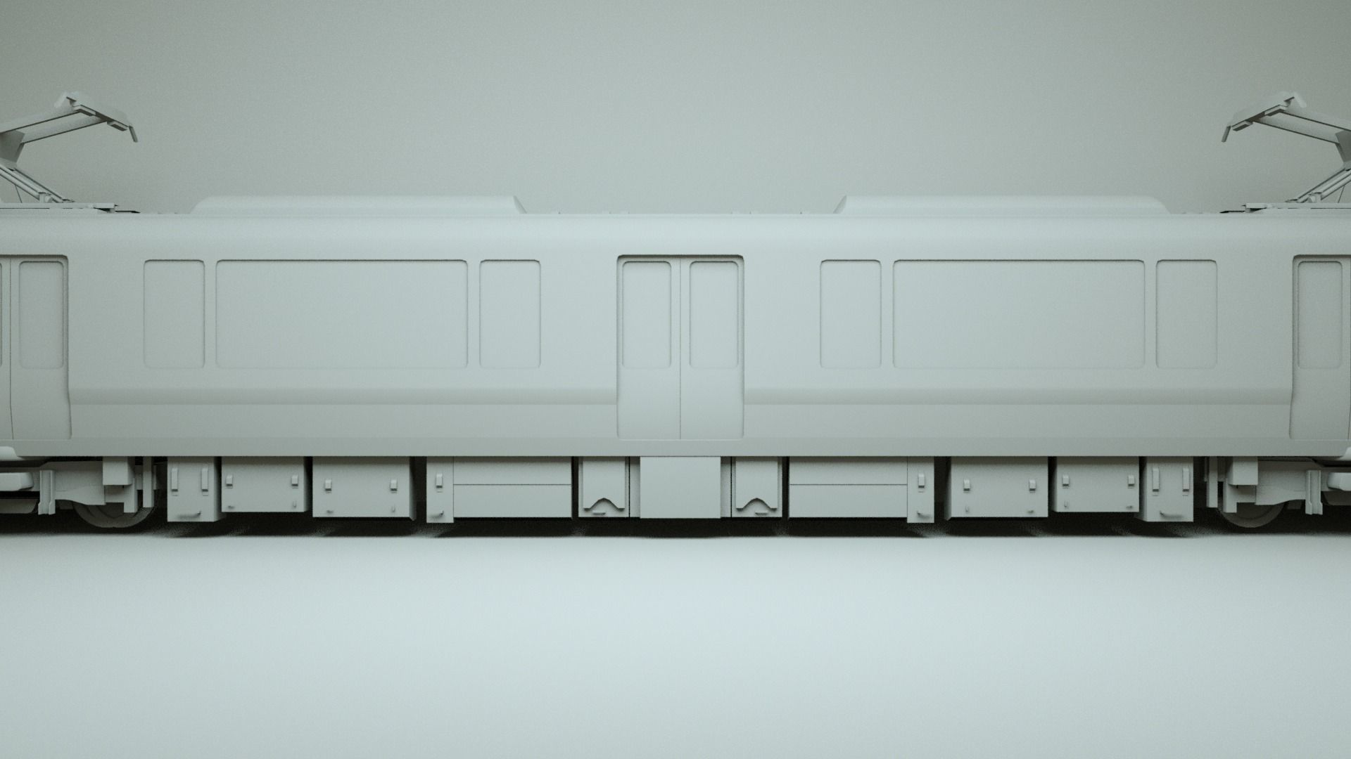 JR 323 Japan Commuter Train 3D Model Untextured Low-poly 3D model_1