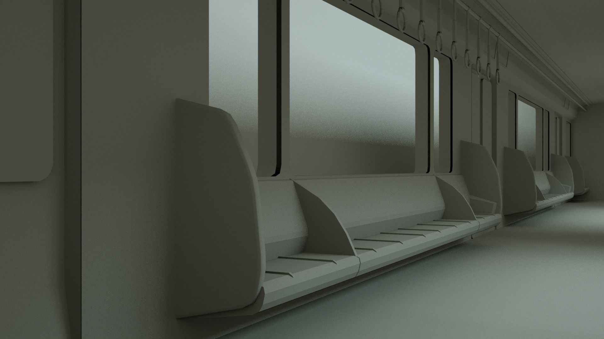 JR 323 Japan Commuter Train 3D Model Untextured Low-poly 3D model_8