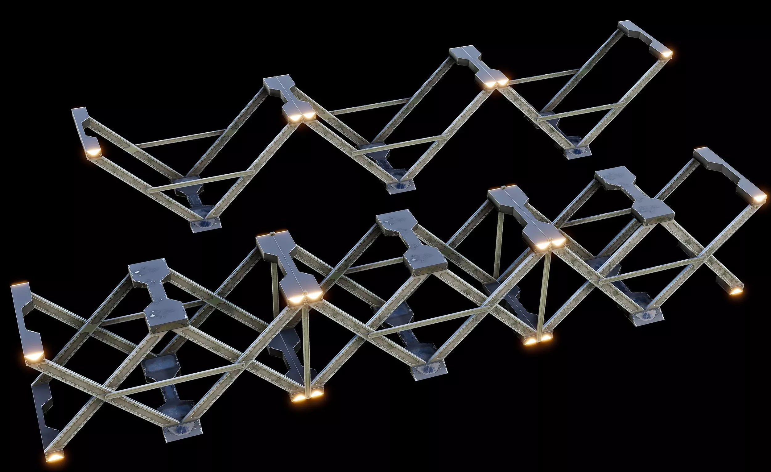 sci fi bridge foundation - Cyberpunk kit Low-poly 3D model