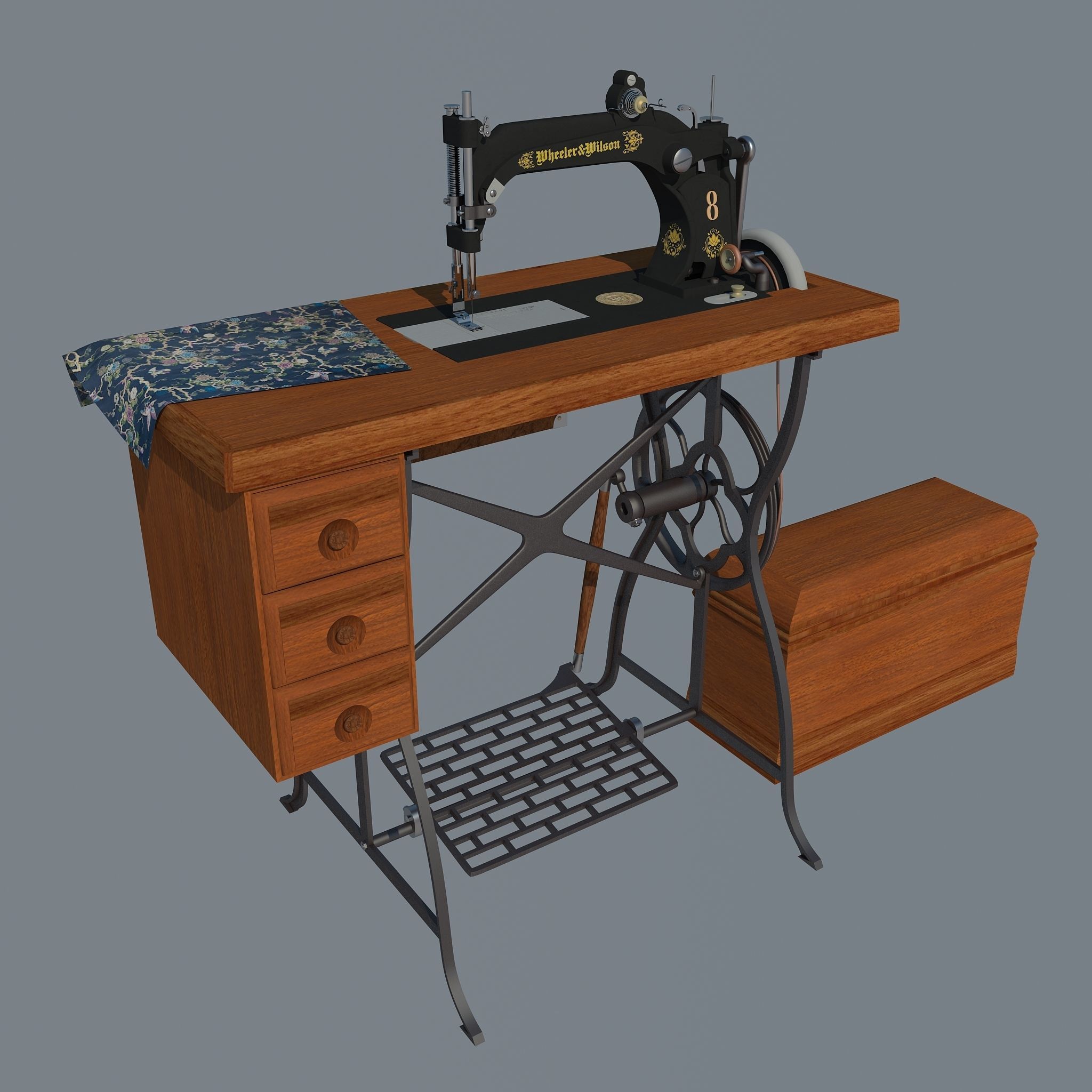 Sewing machine Wheeler Wilson 8 3D model CGTrader