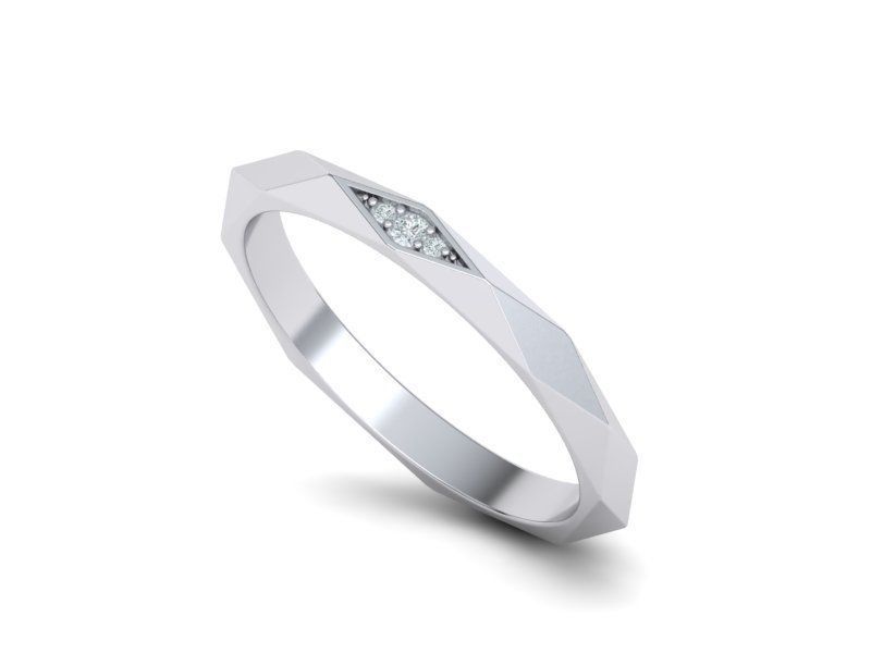 Geometric Faceted Band ring 3dmodel Many sizes 3D print model_12