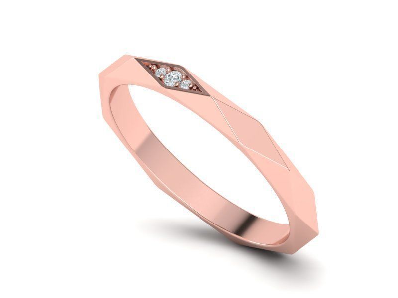 Geometric Faceted Band ring 3dmodel Many sizes 3D print model_18