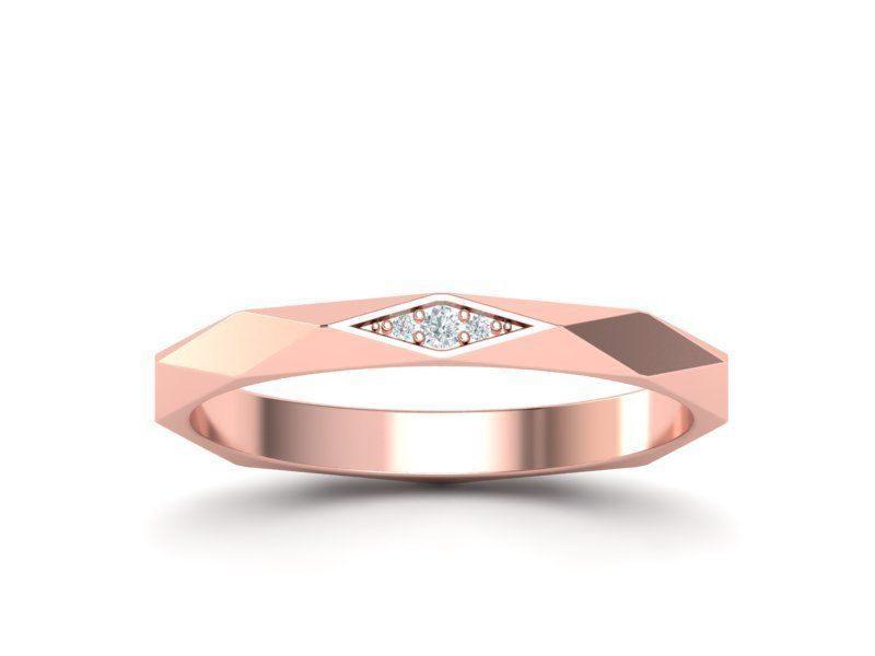 Geometric Faceted Band ring 3dmodel Many sizes 3D print model_15