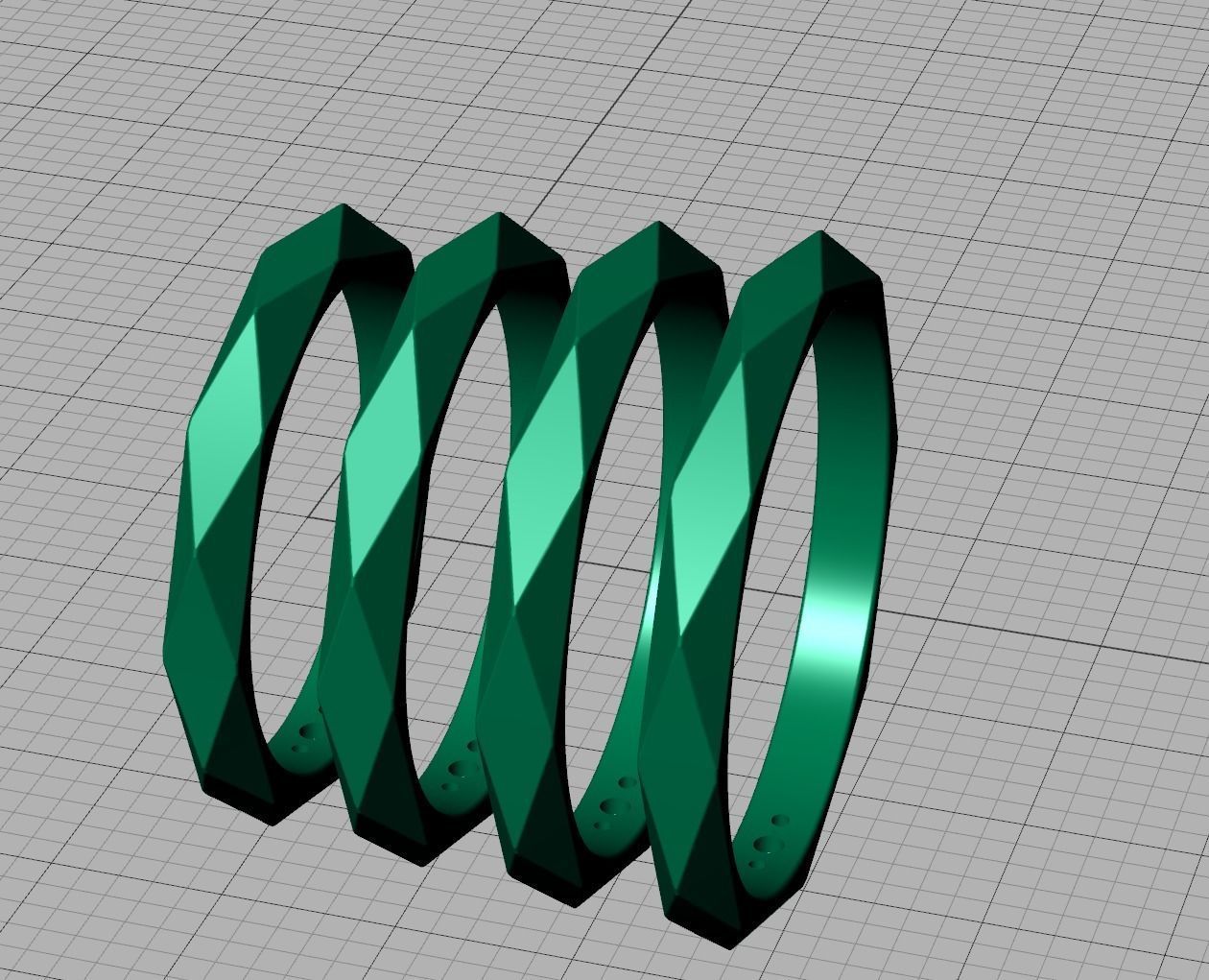 Geometric Faceted Band ring 3dmodel Many sizes 3D print model_7
