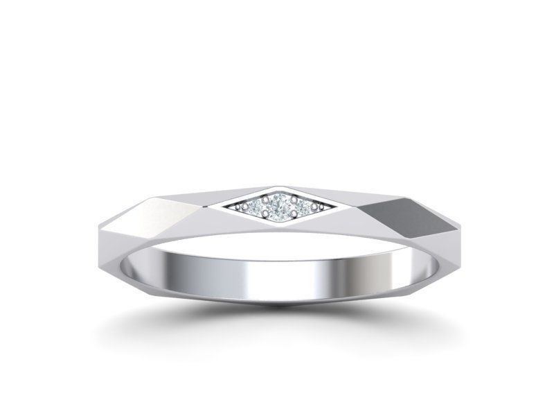 Geometric Faceted Band ring 3dmodel Many sizes 3D print model_16