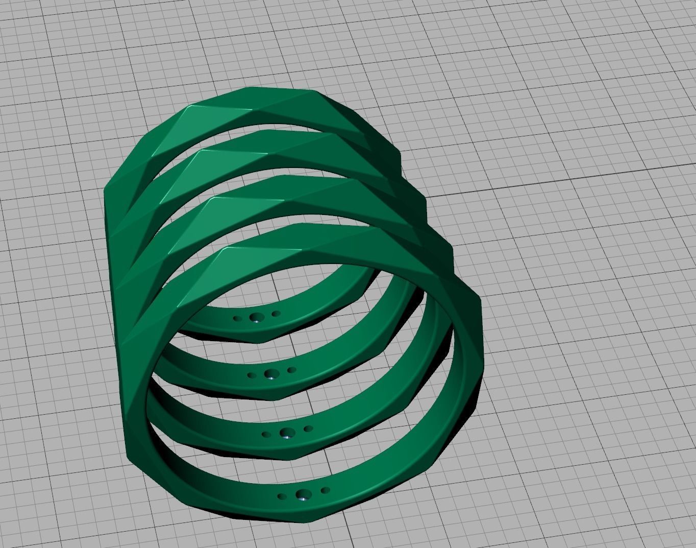 Geometric Faceted Band ring 3dmodel Many sizes 3D print model_8