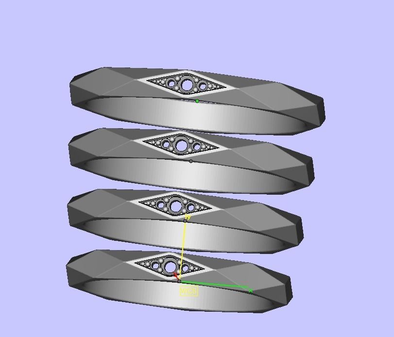 Geometric Faceted Band ring 3dmodel Many sizes 3D print model_10