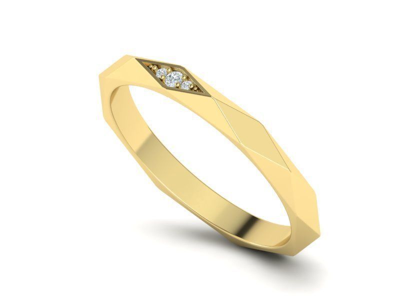 Geometric Faceted Band ring 3dmodel Many sizes 3D print model_20