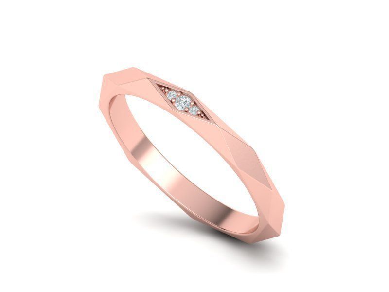 Geometric Faceted Band ring 3dmodel Many sizes 3D print model_13