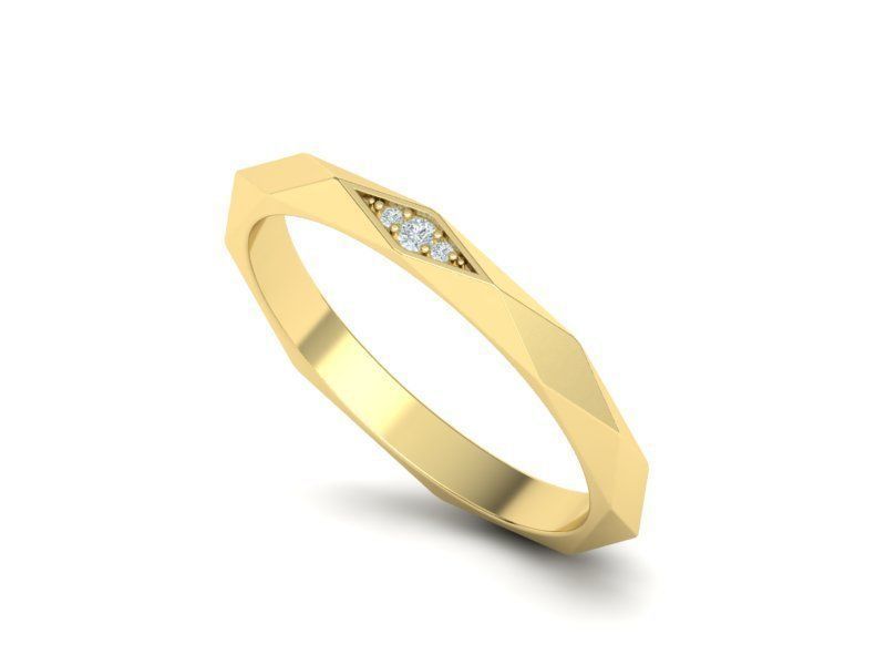 Geometric Faceted Band ring 3dmodel Many sizes 3D print model_14