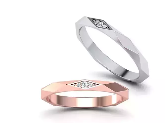 Geometric Faceted Band ring 3dmodel Many sizes 3D print model