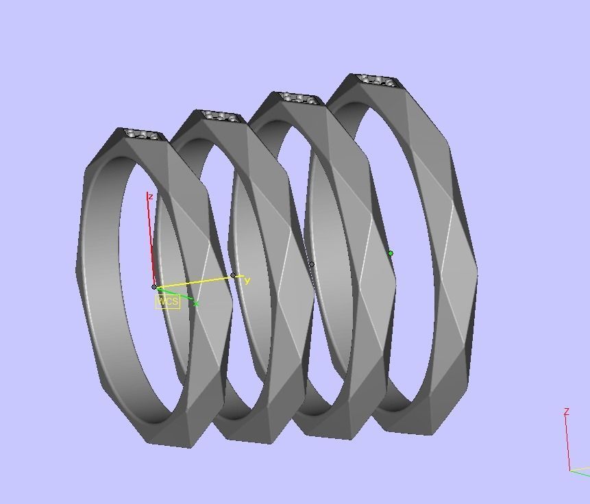 Geometric Faceted Band ring 3dmodel Many sizes 3D print model_11